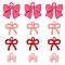24Pcs 4 Style Spray Painted Alloy Pendants, Bowknot, Mixed Color, 9.5~16x9~16.5x2~3mm, Hole: 1.4~2mm, 6pcs/style