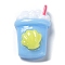 Ocean Theme Cartoon Opaque Resin Cabochons, Light Sky Blue, Drink, 21.5x14x7.5mm
