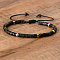 Natural Imperial Jasper Beaded Braided Bracelets, Adjustable Women's Bracelets, Inner Diameter: 16cm, Bead: 4~4.5x2~2.5mm