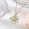 Glass & Glass Pearl Beads Pendants Necklaces for Women, with 304 Stainless Steel Cable Chain, Flower, Clear, 17.72 inch(45cm)