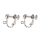 Brass Screw Clip Earring Converter, Spiral Ear Clip, for non-pierced Ears, with Loop, Platinum Color, Nickel Free, about 13.5mm wide, 17mm long, 5mm thick, hole: about 1.2mm