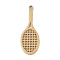 304 Stainless Steel Pendants, Laser Cut, Tennis Racket Charm, Golden, 28x10x1mm, Hole: 1mm