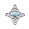 Synthetic Turquoise Pendants, Trinity Knot Charms, with 304 Stainless Steel Settings, Stainless Steel Color, Stainless Steel Color, 20x20x3mm, Hole: 1.5x3mm