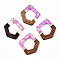 Transparent Resin & Walnut Wood Pendants, Pentagon Charms with Heart Paillettes, Violet, 35.5x32.5x3.5mm, Hole: 2mm