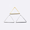 Brass Linking Rings, Plated, Triangle, Mixed Color, 13x15x1mm, Inner Diameter: 11x12mm