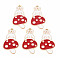 Alloy Enamel Pendants, Cadmium Free & Nickel Free & Lead Free, Light Gold, Rabbit, FireBrick, 31.5x18.5x1.5mm, Hole: 1.6mm
