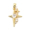 Rack Plating Brass Clear Cubic Zirconia Pendants, Cadmium Free & Nickel Free & Lead Free, Star Charms, with Jump Ring, Real 18K Gold Plated, 21x15x4mm, Hole: 5x3mm