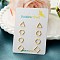 304 Stainless Steel Earrings Sets, Triangle & Round & Hexagon & Square, Golden, 8~11x8~11mm
