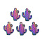 Alloy Pendants, Cadmium Free & Nickel Free & Lead Free, Cactus, Rainbow Color, 20x15x2mm, Hole: 1.6mm