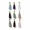 Natural Mixed StoneTeardrop Pendants, with Ion Plating(IP) Golden Plated Brass Findings, 26.5x7.5mm, Hole: 4.3x3.5mm
