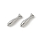 304 Stainless Steel Beads, Fish, Anti-Tarnish, Stainless Steel Color, 16.5x5x4.5mm, Hole: 1mm