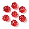 Transparent Spray Paint Glass Beads, Flower, Red, 11.5x8.5mm, Hole: 1.2mm