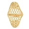 Light Gold Brass Adjustable Rings for Women, Rhombus, US Size 9 3/4(19.5mm)