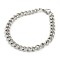 Tarnish Resistant 304 Stainless Steel Curb Chain/Twisted Chain Bracelets, with Lobster Claw Clasps, Stainless Steel Color, 8-1/8 inch(205mm), 7mm