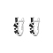Elegant Geometric 925 Sterling Silver Cubic Zirconia Hoop Earrings, Simple and Fashionable, Platinum, Black, 12x4mm