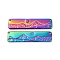 Ion Plating(IP) 304 Stainless Steel Pendants, Rectangle with Mountain Charm , Rainbow Color, 10x40x1.5mm, Hole: 1.2mm