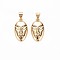 Brass Pendants, with Brass Snap On Bails, Nickel Free, Face, Real 18K Gold Plated, 20.5x11x4.5mm, Hole: 5x3.5mm