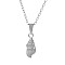 Stainless Steel Shell Shaped Pendant Necklaces for Women, Silver, 17.72 inch(45cm)