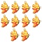 Printed Alloy Pendants, Cadmium Free & Nickel Free & Lead Free, Light Gold, Butterfly, Gold, 21.5x16.5x1.5mm, Hole: 2mm