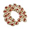 Christmas Handmade Lampwork Enamel Beads, Flat Round, Christmas Hat, 18~18.5x10.5~12.5mm, Hole: 1.2~1.4mm