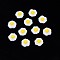 Opaque Resin Decoden Cabochons, Play Food, Imitation Food, Fried Egg, White, 6x6.5x2mm