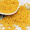 Baking Paint Glass Seed Beads, Cylinder, Gold, 2x1.5mm, Hole: 1mm, about 50398pcs/pound