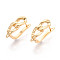 Brass Hoop Earring Findings, Cadmium Free & Nickel Free & Lead Free, Chain Charm, Real 18K Gold Plated, 21x12.5x7mm, Hole: 1.4~1.5mm, Pin: 1mm