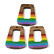 Подвески Pride на тему радуги из смолы и орехового дерева WOOD-K012-11B-1