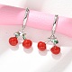 Серьги-кольца из вишневой латуни с эмалью EJEW-M077-14P-01-5
