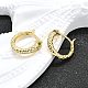 Серьги-кольца из латуни с микропаве из кубического циркония EJEW-H157-07G-3