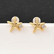 Серьги-гвоздики из циркония EJEW-C158-13A-G