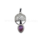 Подвески из натурального аметиста в форме капли FIND-PW0025-07P-27