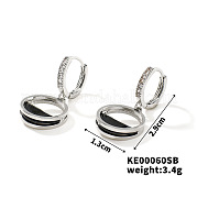 Модные женские серьги-кольца из латуни с кубическим цирконием GD5686-2