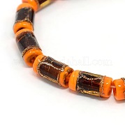 Ручной работы Золотые пески бисер столбцов Lampwork нити LAMP-L031-01