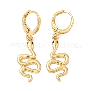 Серьги из латуни со змеиным покрытием и фианитами EJEW-D061-02G