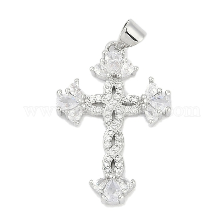 Латунные микропаве прозрачные подвески с фианитом KK-G522-51P-01-1