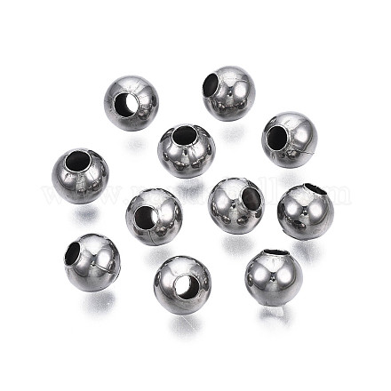 Круглые бусины из нержавеющей стали марки 304 STAS-TAC0004-8mm-P-1