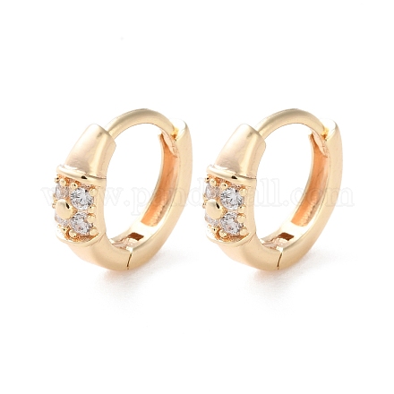 Серьги-кольца из латуни с прозрачным кубическим цирконием EJEW-S241-10G-1