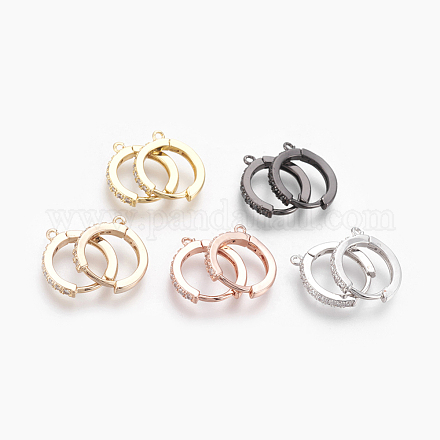 Латунные серьги-кольца из микро-паве с фианитами KK-O112-13-1