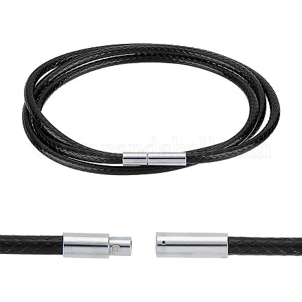 Плетеные круглые шнуры из вощеного полиэстера FIND-WH0136-59B-01-1