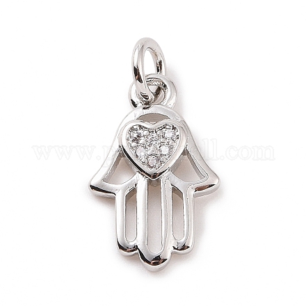 Подвески на ладони из латуни с микропаве из кубического циркония KK-C012-08P-1