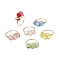 Transparent Electroplate Glass Beads with Eco-Friendly Copper Wire Rings, Colorful, 8mm, Inner Diameter: 18mm