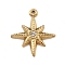 304 Stainless Steel Pendants, with Rhinestone, Real 18K Gold Plated, Star, 21x18x3mm, Hole: 1.2mm