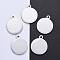 Tarnish Resistant 304 Stainless Steel Pendants, Manual Polishing, Blank Stamping Tags, Flat Round, Stainless Steel Color, 23x20x1.8mm, Hole: 2mm