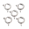 Non-Tarnish 304 Stainless Steel Spring Ring Clasps, Stainless Steel Color, 12x10x2mm, Hole: 3mm