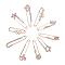 Alloy Rhinestone Safety Brooch, Mixed Shapes, Rose Gold, 18.9x11.2x1.7cm, 10pcs/box