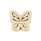 Brass Micro Pave Cubic Zirconia Beads, Butterfly, Lead Free & Cadmium Free, Long-Lasting Plated, Real 18K Gold Plated, 18x19x6mm, Hole: 2mm