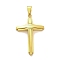PVD Vacuum Plating 304 Stainless Steel Pendants, Cross Charm, Religion, Golden, 46.5x29x5mm, Hole: 8.8x4mm