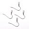 Tarnish Resistant 304 Stainless Steel Earring Hooks, with Horizontal Loop, Stainless Steel Color, 21x23.5x3mm, Hole: 2mm, 22 Gauge, Pin: 0.6mm