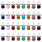 PH PandaHall 32pcs 8 Colors Angel Wing Charms, Colorful Rhinestone Beads with Antique Silver Wing Beads Angel Fairy Wing Beads Dangle Pendants for DIY Necklace Bracelet Jewellery Keychain Making